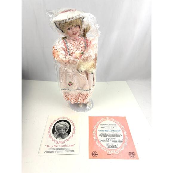 VTG Ashton Drake From Mother Goose Mary Had A Little Lamb Porcelain Doll Limited - Picture 1 of 16